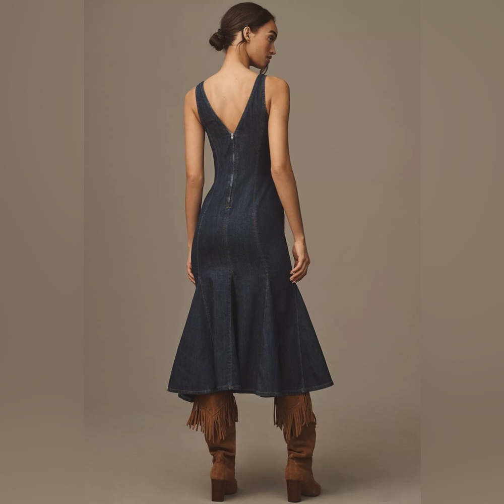 Reformation Serafina Denim Midi Dress, Size 4, $248 - Picture 7 of 12